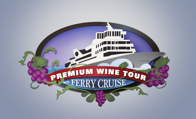 Wine Country Tour Shuttle With Ferry Cruise logo design